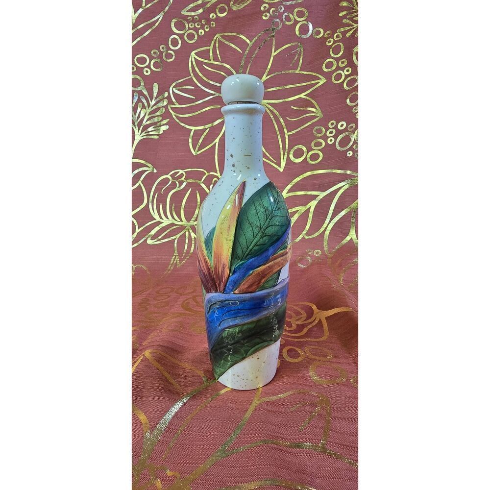 Island Plantations Oil/Vinegar Decanter Bird Of Paradis (With Stopper/Cork)